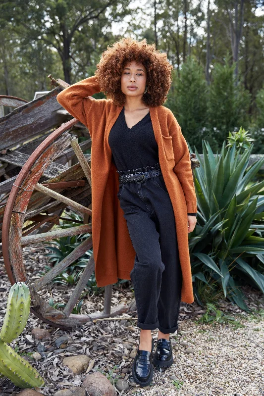 Paarl Longline Cardigan - Ochre Practical Women's Multi - 
