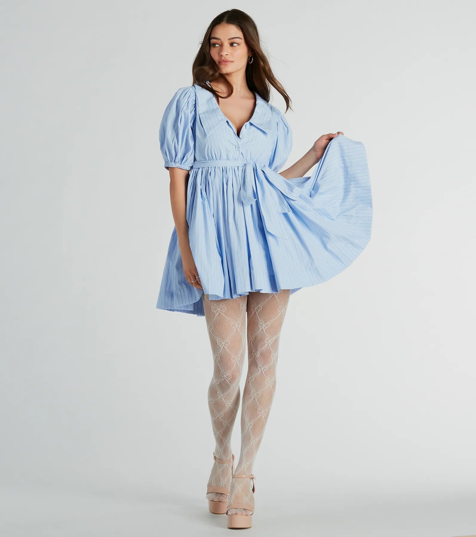 Sweet Vibes Collared Striped Woven Skater Dress purpose