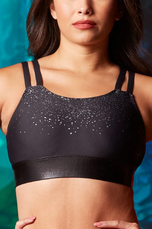 Quinn Sports Bra in Black Cool Women's Distressed