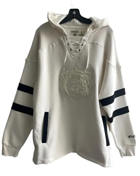 CCM Ivory Shoe-lace Jersey Hoodie Laid - back Women's Style