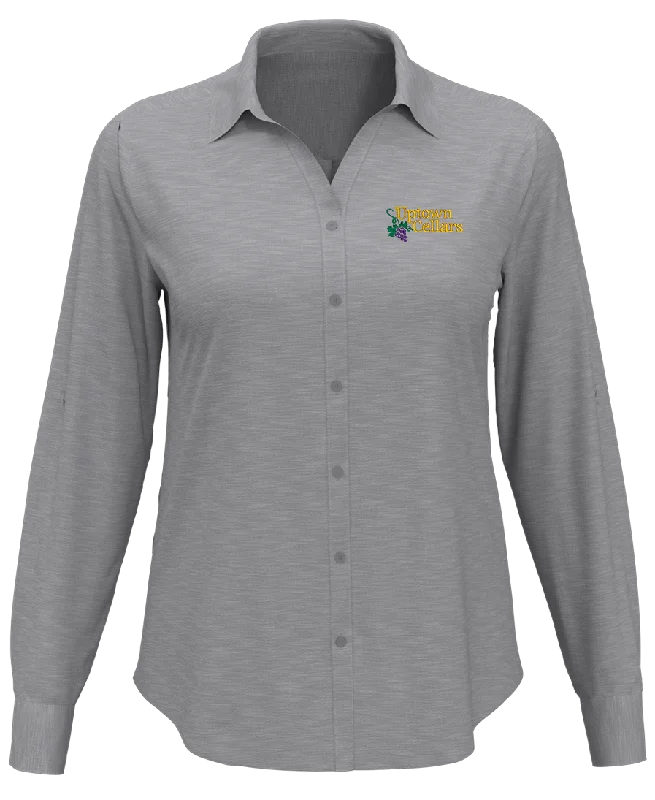 Perry Ellis Ladies Heathered Woven Shirt Artistic Women's Avant - 