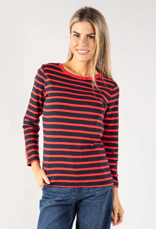 Long Sleeve Striped Top Feminine Women's Style 
