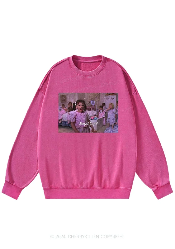 Boys Ugh Y2K Washed Sweatshirts Cherrykitten Hip Women's Urban