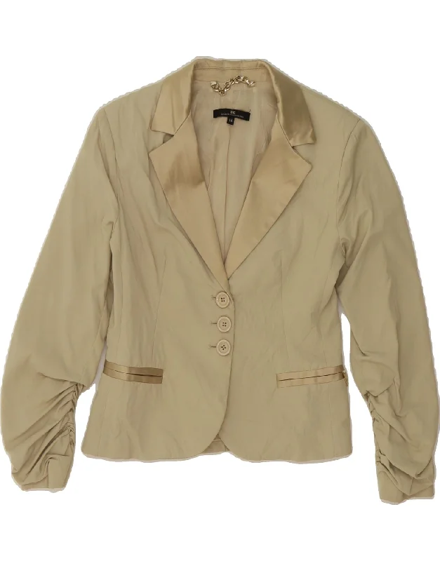 DC Womens 3 Button Blazer Jacket IT 44 Medium Beige Polyamide Laid - back Women's Style
