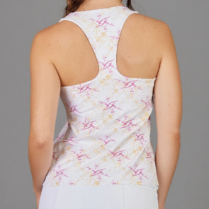 Tangerine Racerback Built-in Bra Top (print) Cozy Women's Winter