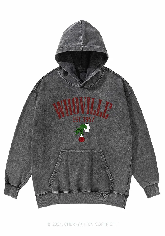 Christmas Whoville Y2K Washed Hoodie Cherrykitten Gym