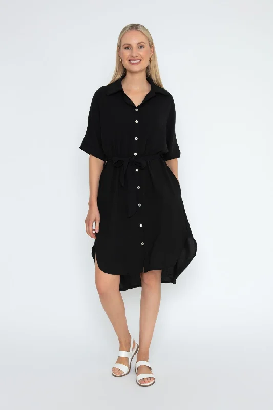 Resort Dress in Black Edgy Women's Punk