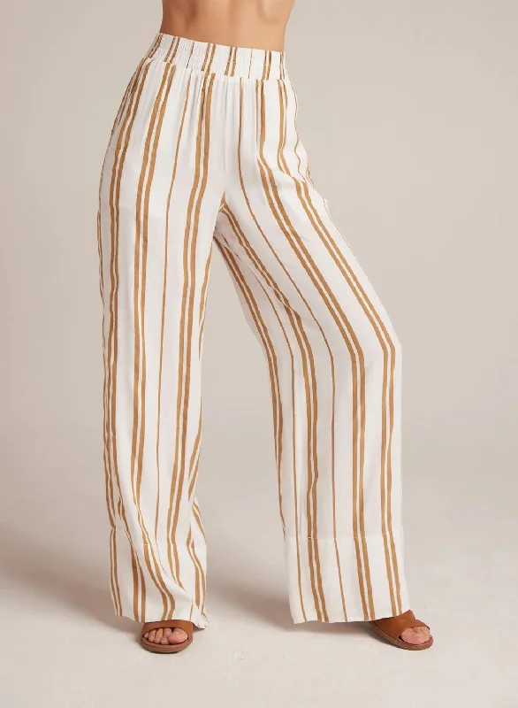 Bella Dahl Wide Leg Pant - REDWOOD STRIPE Trendy Women's Oversized