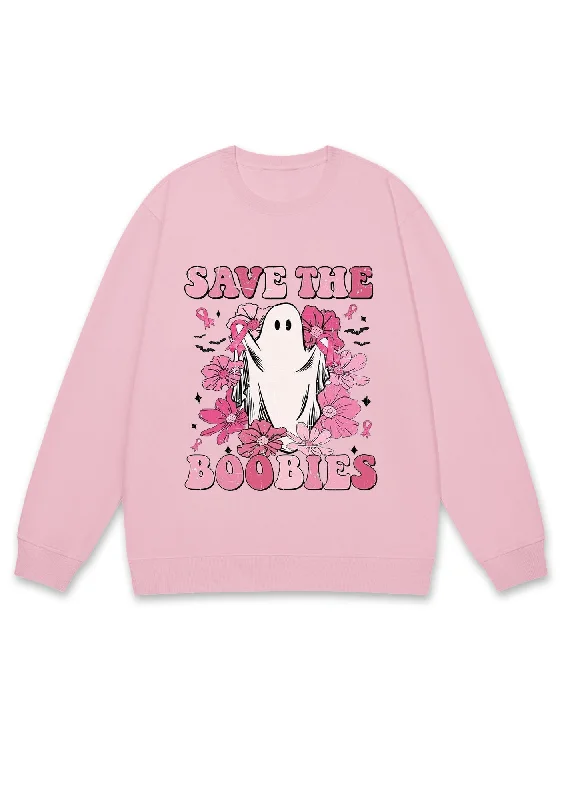 Save The Boobies Halloween Y2K Sweatshirt Cherrykitten Refined Women's 