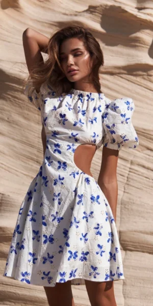 Aura Floral Puff Sleeve Dress garde