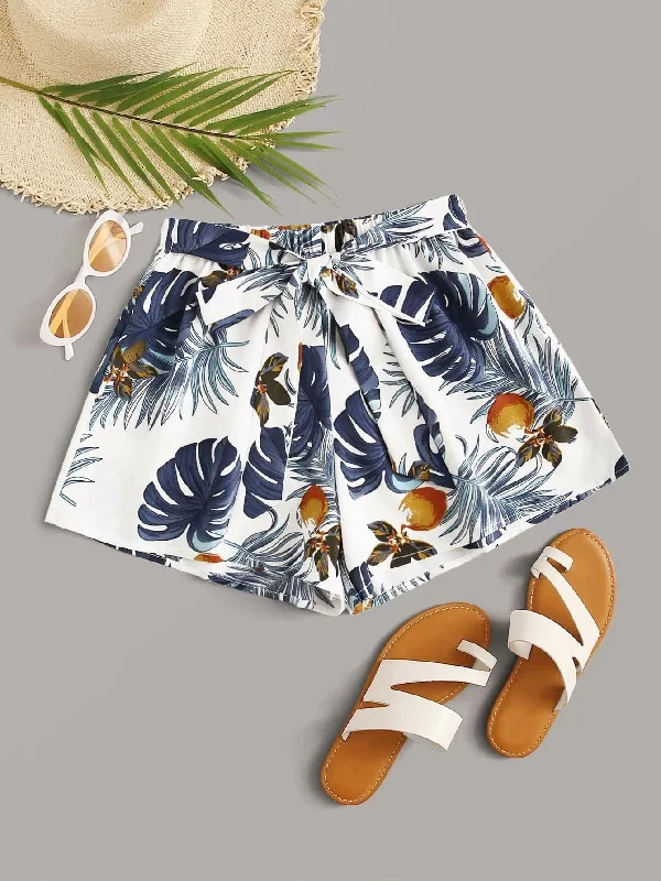 Tropical Knot Plus Size Shorts Hip Women's Urban