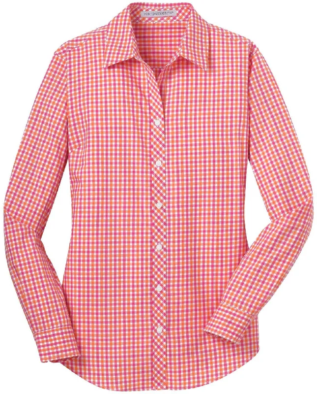 CLOSEOUT - Port Authority Ladies Long Sleeve Gingham Easy Care Shirt Business