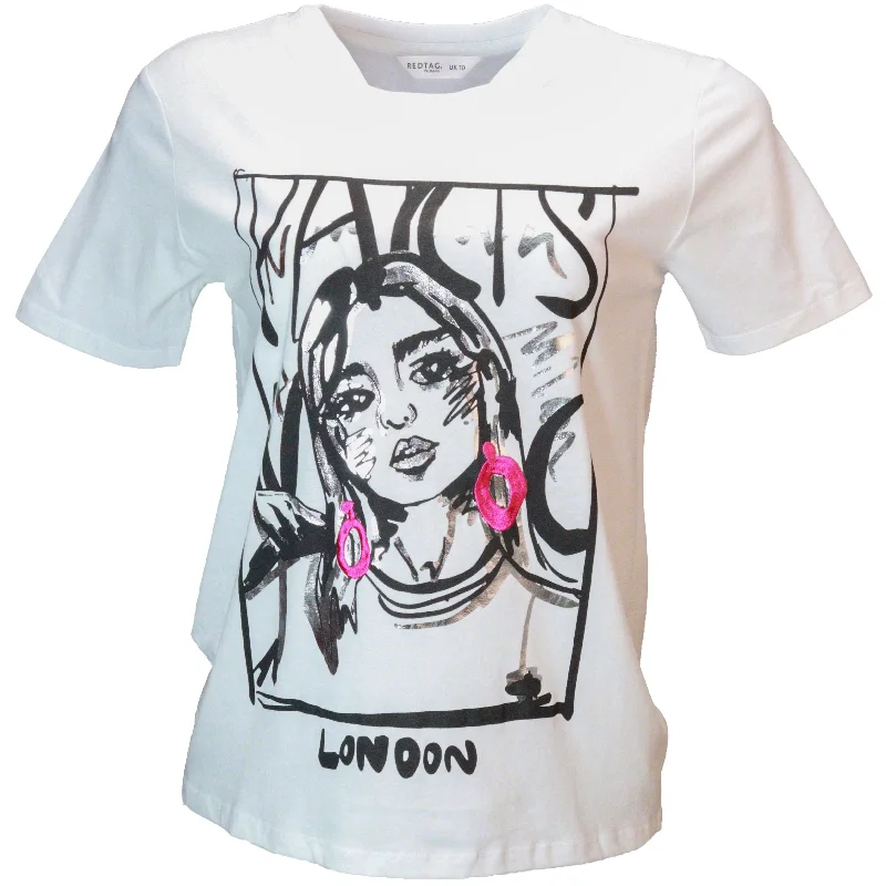 White Embellished T Sharp Women's Italian