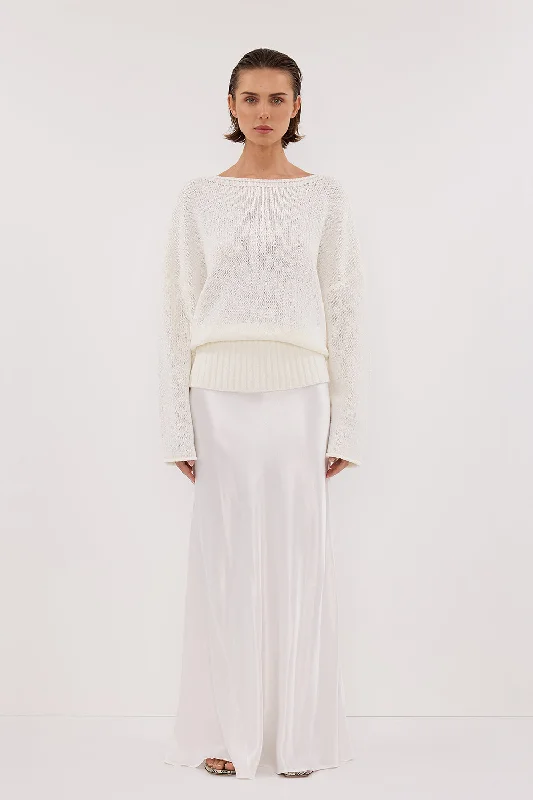 JULES WHITE LONG SLEEVE KNIT TOP Modern Women's 