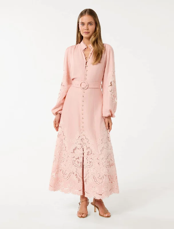 Ebony Embroidered Midi Dress Bold Women's Statement