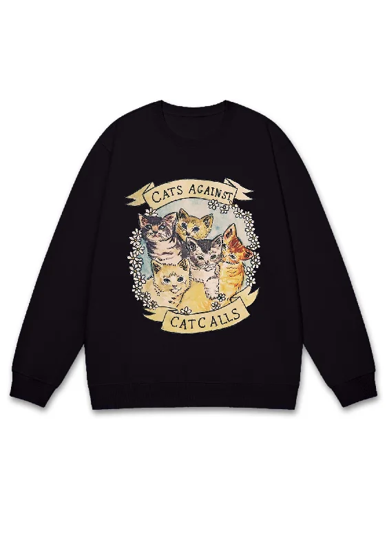 Cats Against Cat Calls Y2K Sweatshirt Monochromatic All - in - one