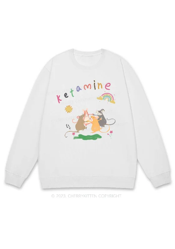 Rainbow Dancing Mice Y2K Sweatshirt Cherrykitten Trendy Women's Oversized
