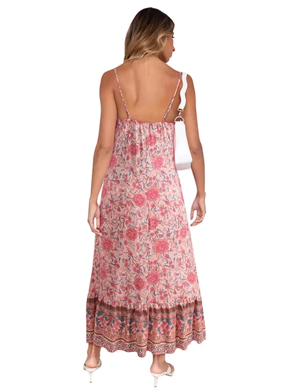 BerryBetty - Women's Bohemian suspender Floral Dress Trendy Women's Oversized