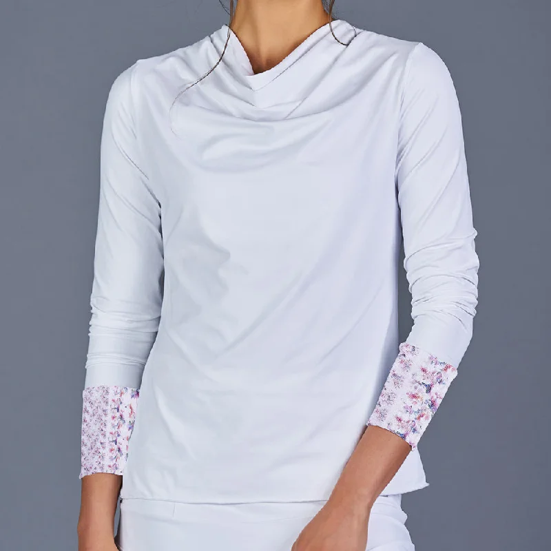 Boho Luxe Long-Sleeve Top (white/print) Cool Women's Skate
