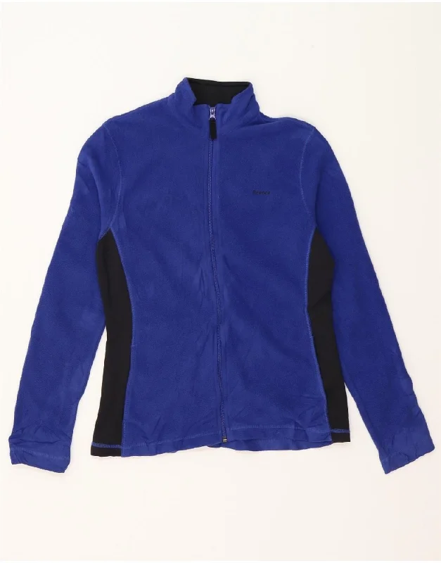 REEBOK Womens Fleece Jacket UK 12 Medium Blue Colourblock Polyester Earthy Women's 