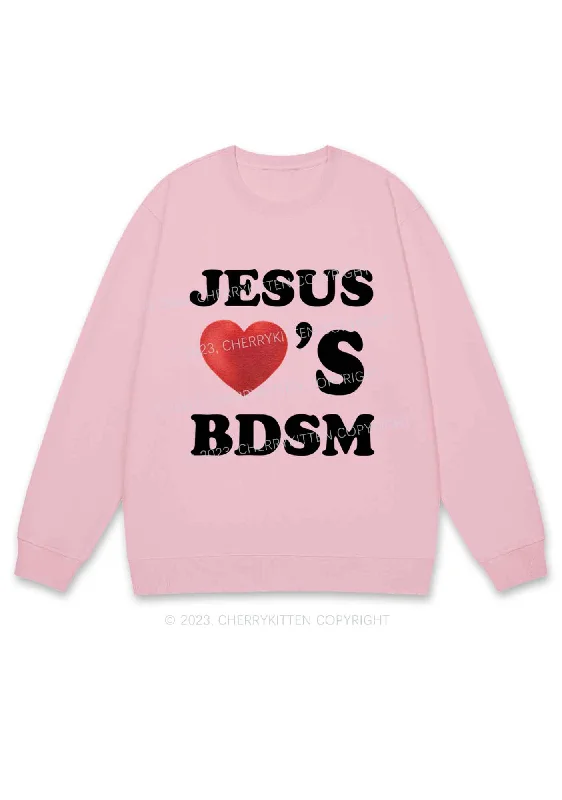 Jesus Loves BDSM Y2K Sweatshirt Cherrykitten Sleek Women's 