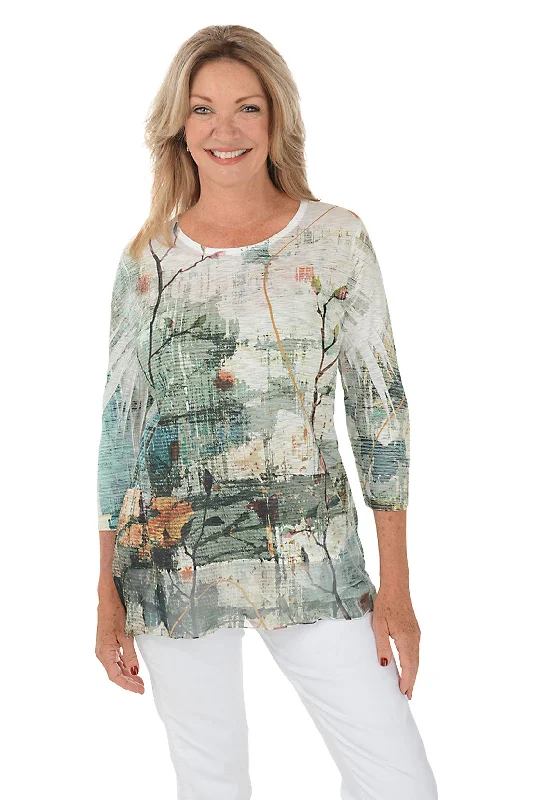 Jasmine 3/4 Sleeve Chiffon Tunic Gym