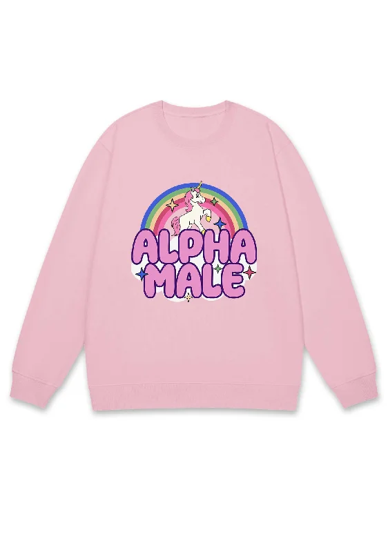 Rainbow Unicorn Alpha Male Y2K Sweatshirt Youthful Women's Pop