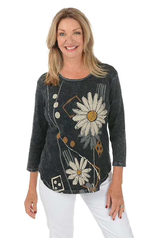 Love Letter Curved Hem Knit Top Monochromatic Office Style