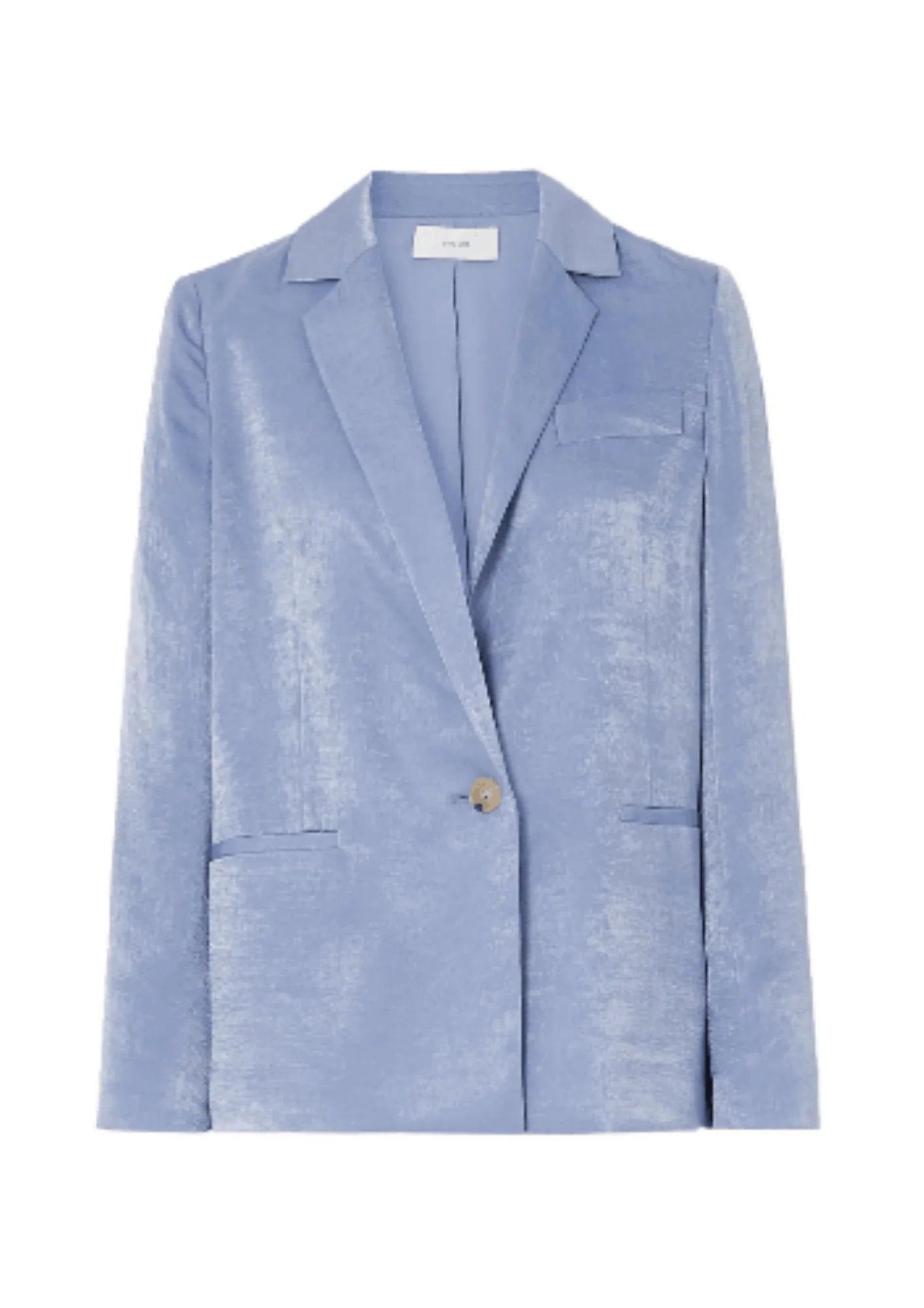 LIGHT BLUE SATIN BLAZER Cozy Women's Sherpa - lined