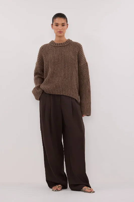 MARLEY CHOC MARLE KNIT JUMPER Sophisticated Women's Tailored