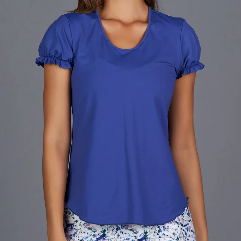 Royal Sport Gathered-sleeve Tee (blue) Sophisticated Women's 