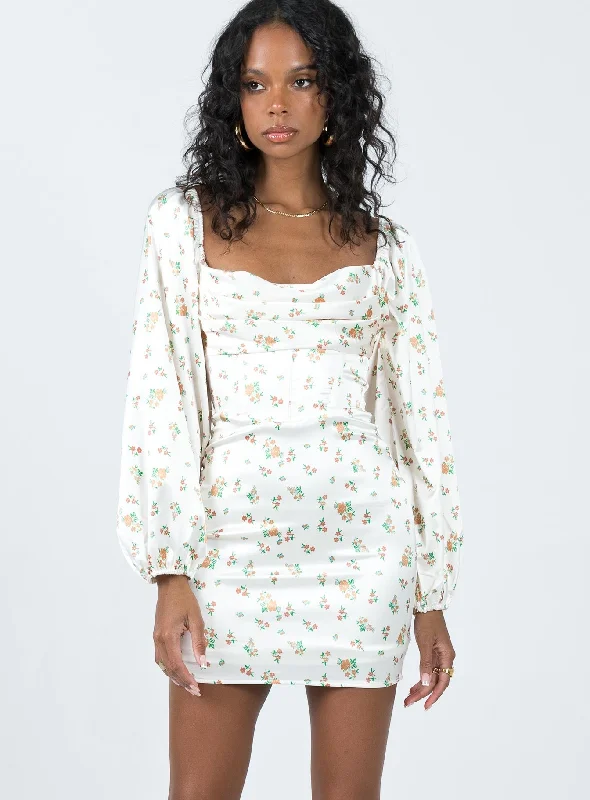 Lillie Long Sleeve Mini Dress Floral French