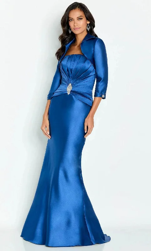 Cameron Blake CB134 - Pleated Strapless Mother of the Bride Dress With Jacket Sophisticated Women's Tailored