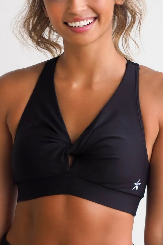 Perseverance Sports Bra in Black Unique Women's Upcycled