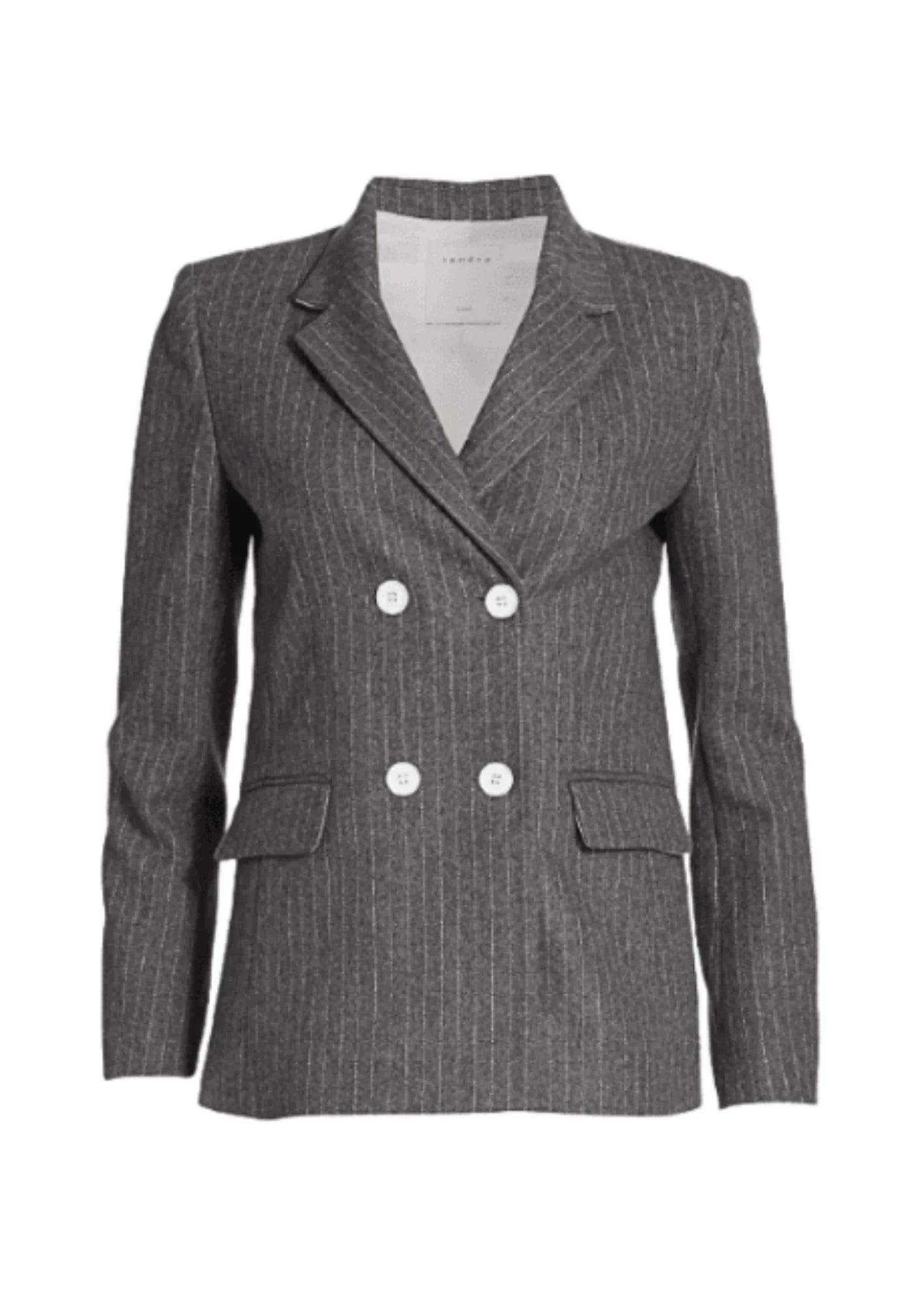 GREY STRIPED BLAZER JACKET Elegant Women's Formal 