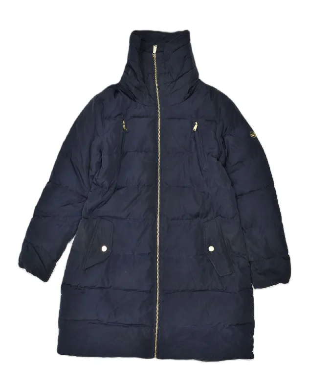 MICHAEL KORS Womens Padded Coat IT 46/48 Large Navy Blue Polyester Women