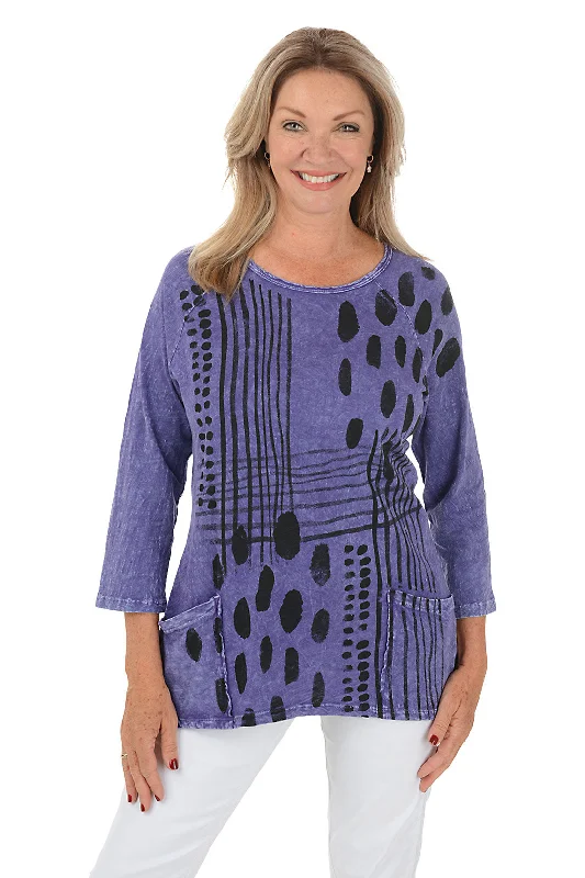 Mix Match Mineral Wash Double Pocket Knit Top Luxurious Women's High -  end