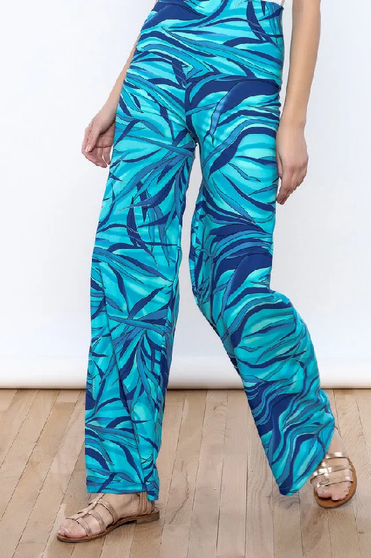 Blue Wave Pants Sleek Women's Metallic