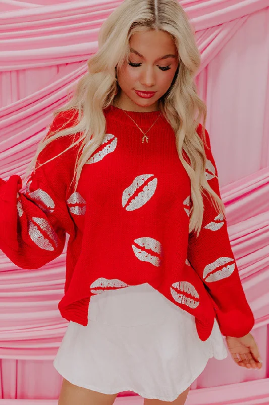 Sending Kisses Knit Sweater in Red Rugged Women's Outdoor 
