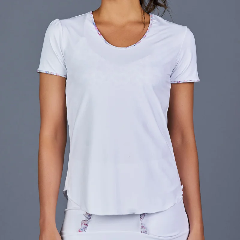 Boho Luxe T-Shirt Top (White) Modern Women's Tech