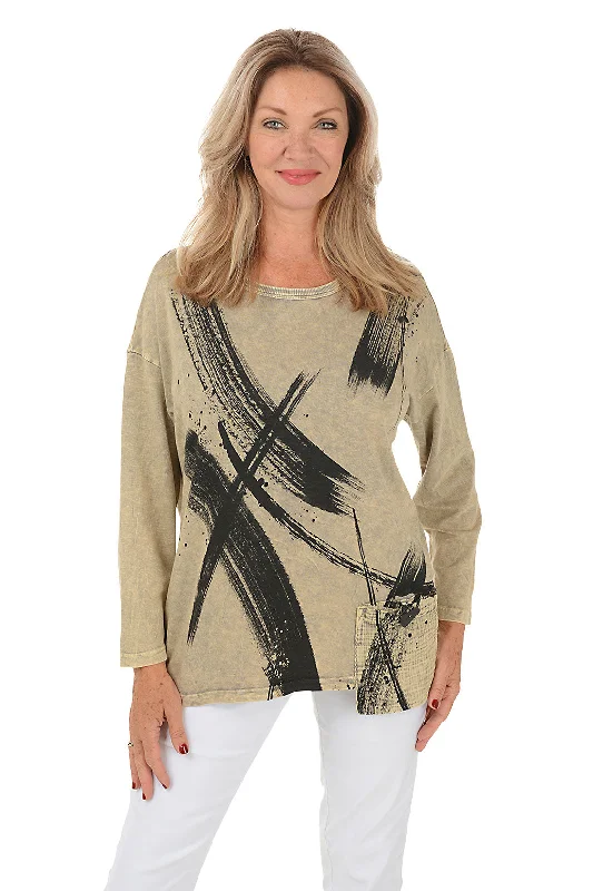 Drama Gauze Pocket Knit Top Feminine Women's Style 