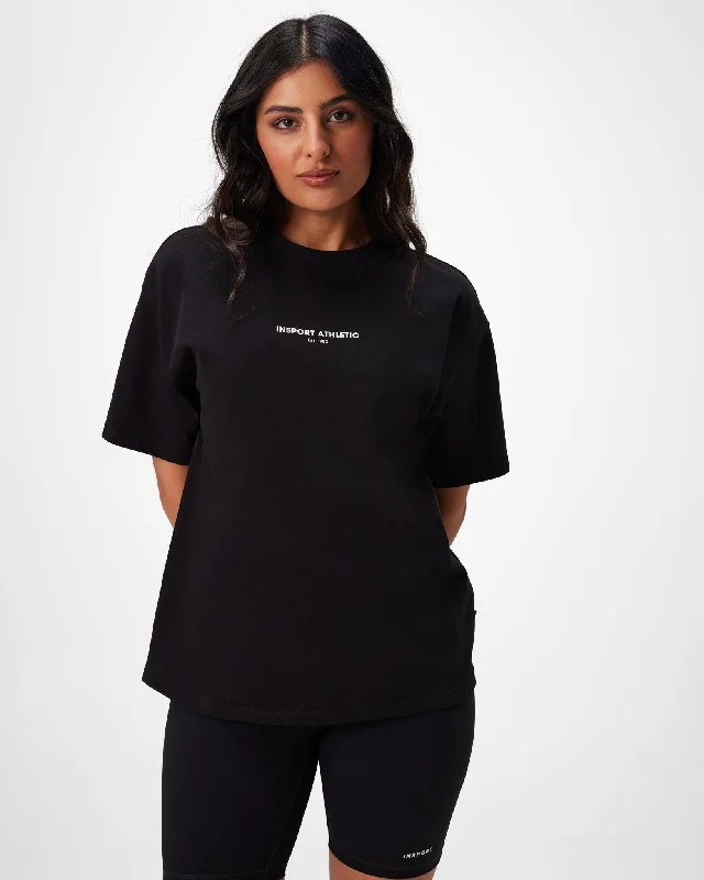 INSPORT WOMENS BAILEY OVERSIZED TEE BLACK Contemporary 