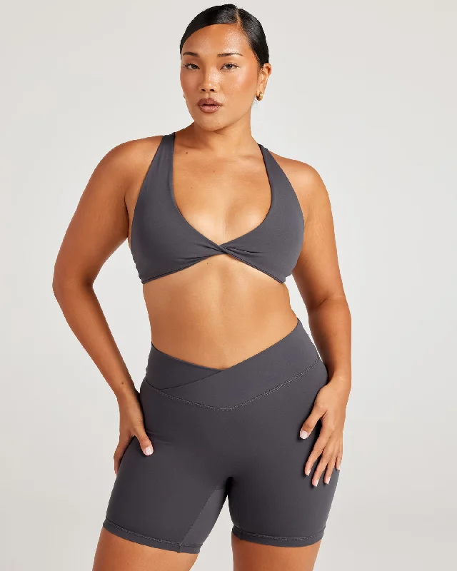 Aura Elevate Bra - Charcoal Geometric