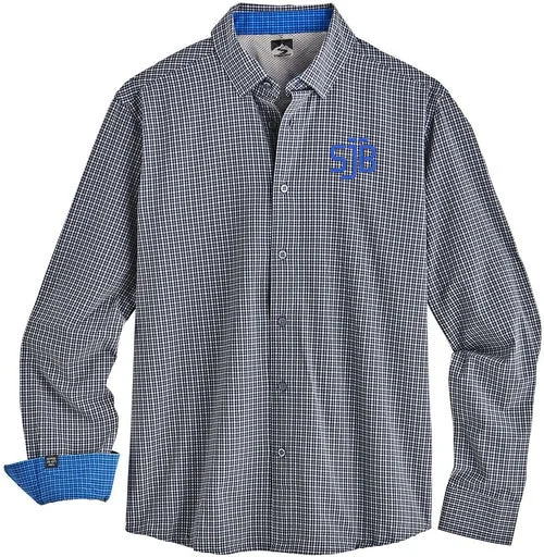 Storm Creek Influencer Microplaid 4-Way Stretch Eco-Woven Shirt Geometric