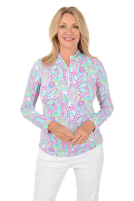 Pink Gloria Paisley UPF50+ Sun Shirt Refined Women's Velvet