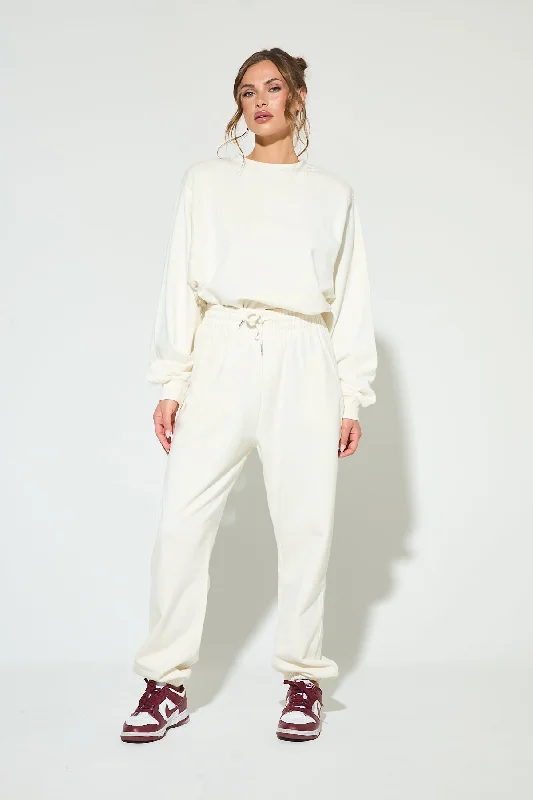 GIGI Vanilla Shoulder Pad Sweatshirt Set Relaxed Women's 