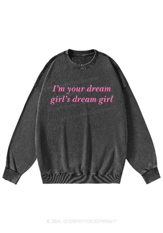 Dream Girl Y2K Washed Sweatshirts Cherrykitten Rugged Women's Outdoor 