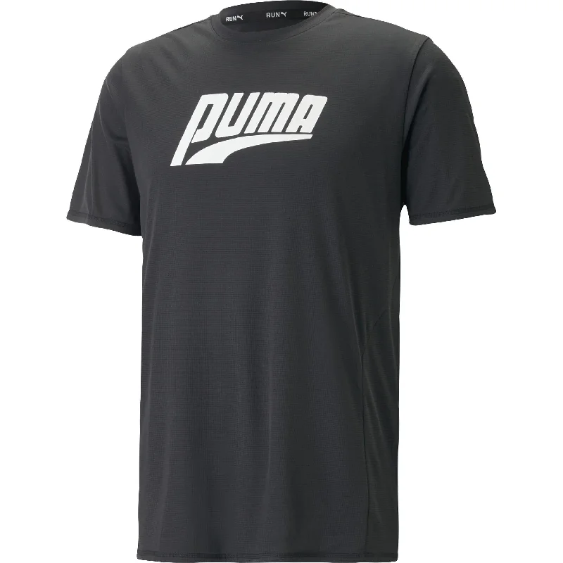 Puma Run Favourite Graphic Short Sleeve Mens Running Top - Black Cool Women's Distressed
