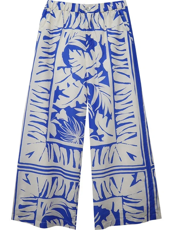 Fifteen Twenty Rylie Cropped Pant ROYAL/WHITE PRINT Athletic Women's High - 