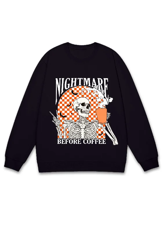 Halloween Nightmare Before Coffee Y2K Sweatshirt Confident Women's Power
